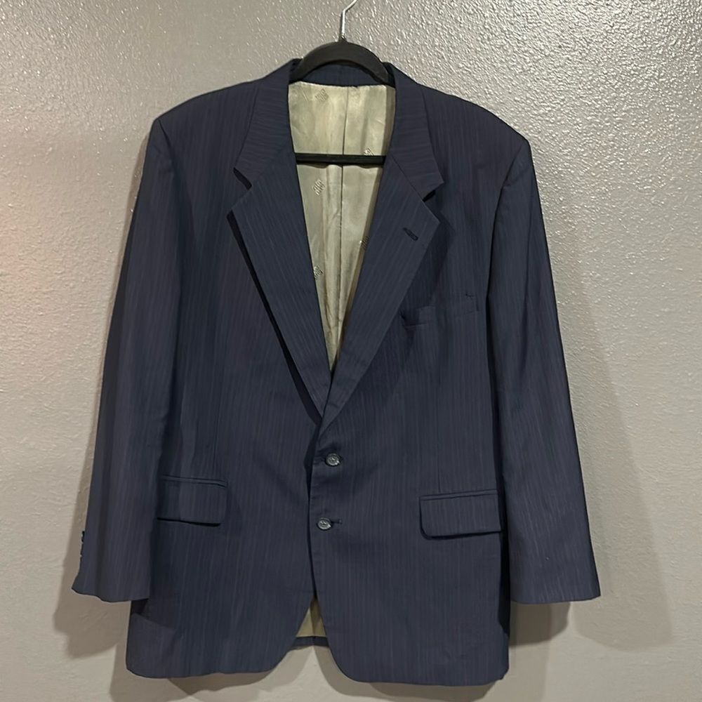 Givenchy Navy Blue Vertical Stripe Blazer